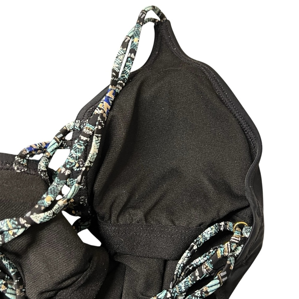 Ambrielle Swimwear‎ Black Strappy Lace Up One Piece Swimsuit Size Small - Picture 4 of 6